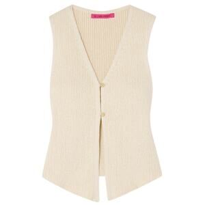 The Elder Statesman Ribbed Yellow Nora Vest Size Small